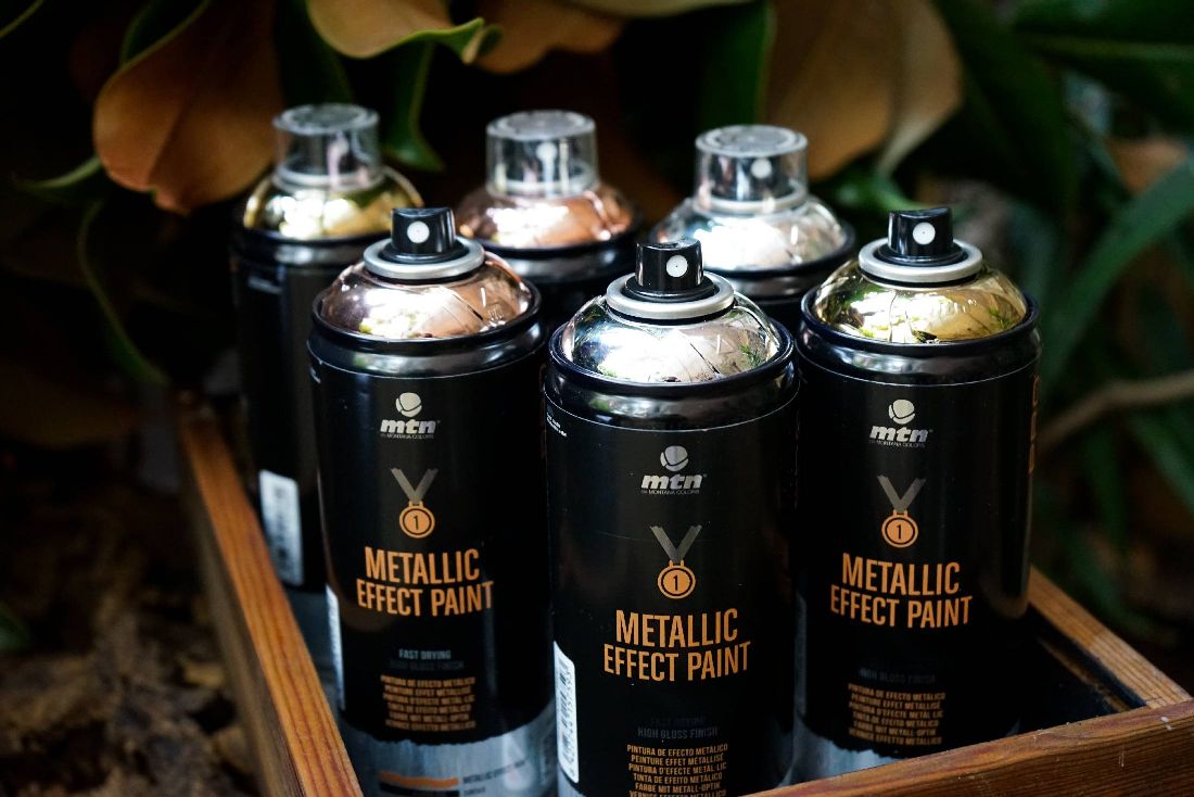 Metallic Spray Paint, Gold Chrome Silver